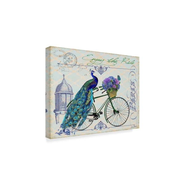 Jean Plout 'Peacock On Bicycle' Canvas Art,18x24